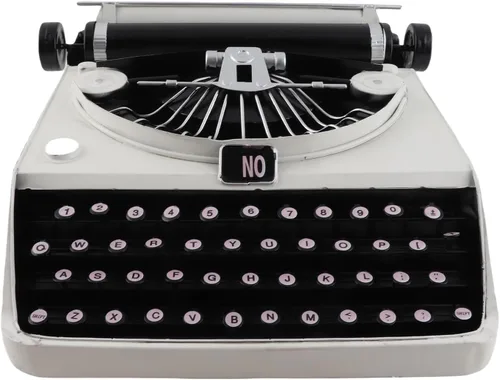 Máquina de escribir a la antigua, estilo retro vintage, modelo de máquina de escribir, accesorios para aliviar el estrés, adorno de escritorio,