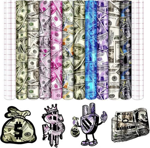 Vista 9 de Vinilo adhesivo permanente con estampado de mezclilla de encaje, 10 hojas de 12 x 10 pulgadas, impermeable, HTV para manualidades de vasos