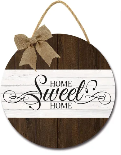 Vista 8 de Home Sweet Home - Letrero de casa de campo, decoración de pared de madera rústica, decoración de hogar dulce para el hogar, puerta de porche