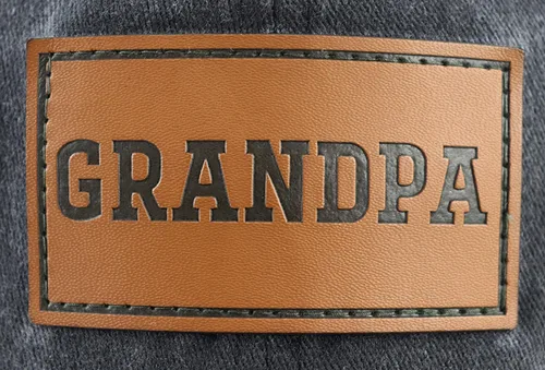 Vista 2 de Gsspvii Gorra de béisbol de algodón ajustable para hombre con parche de cuero para abuelo