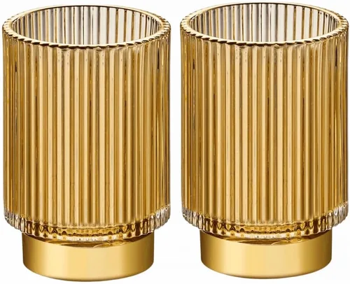 Vista 8 de 2Pack Glass Makeup Brush Holder Bathroom Toothbrush Holder Crystal Pen Holder Makeup Brush Cup For Desk Vanity Countertop (Green)