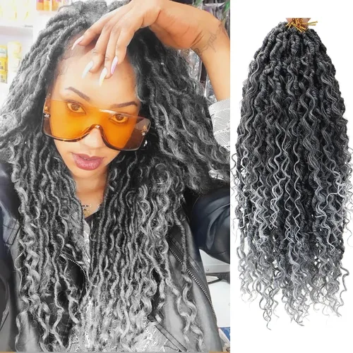 Vista 74 de Goddess Locs - Rastas de cabello corto rizado bohemio sintético de 10 pulgadas, paquete de 8 paquetes de trenzas de ganchillo preenrolladas