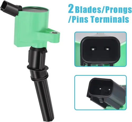 Vista 2 de MAS Set of 8 Green Ignition Coil Pack DG508 & 8Pcs Motorcraft Spark Plug SP479 Compatible with Ford F150 F250 E150 E350 Expedition Excursion Super