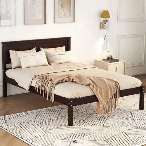 Vista 34 de Harper & Bright Designs Base de cama individual con cabecero y estribo, cama de plataforma de madera tamaño individual con soporte de listones