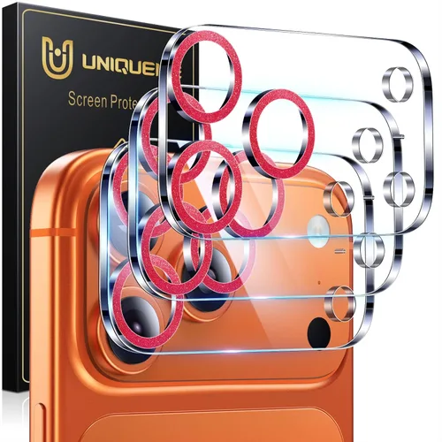 Vista 83 de UniqueMe para Paquete de 3 Protectores de Lente de Cámara para iPhone 15 Pro/iPhone 15 Pro Max, [Protección contra Caídas] [Compatible con Fundas]
