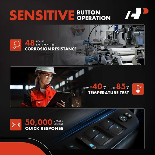 Vista 7 de A-Premium Interruptor de ventana eléctrico compatible con Chevrolet Corvette 1984 1985 1986 1987 1988 1989, consola central, repuesto # 10092804