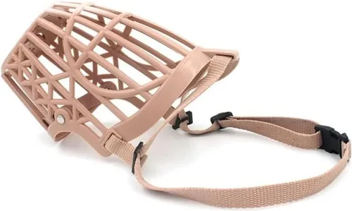 Vista 6 de Juego de 7 bozales de plástico suave para perros, cesta ajustable antimordeduras para mascotas, jaula de malla para entrenamiento de perros