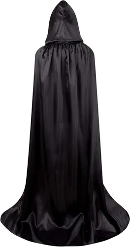 Vista 3 de GRAJTCIN Capa unisex con capucha para adultos, longitud completa, para Halloween, Navidad, fiesta, talla 43 a 67 pulgadas