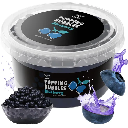 Vista 14 de Kit de Perlas Boba Reventadoras con Sabores de Mango, Lichi, Arándano y Fresa (4 x 17 oz) Kit de Perlas de Sagú para Té Boba Perlas Boba