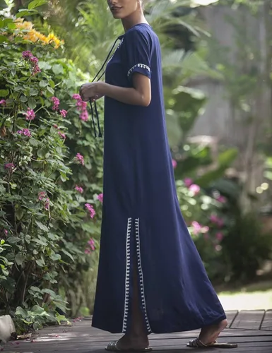Vista 3 de Bsubseach Vestidos caftán bordados para mujer, vestido maxi caftán para cubrir el traje de baño para ropa de playa