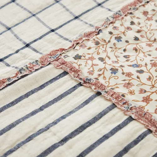 Vista 6 de VHC Brands Kaila Country Farmhouse Dormitorio Decoración Patchwork Luxury King Quilt 120x105