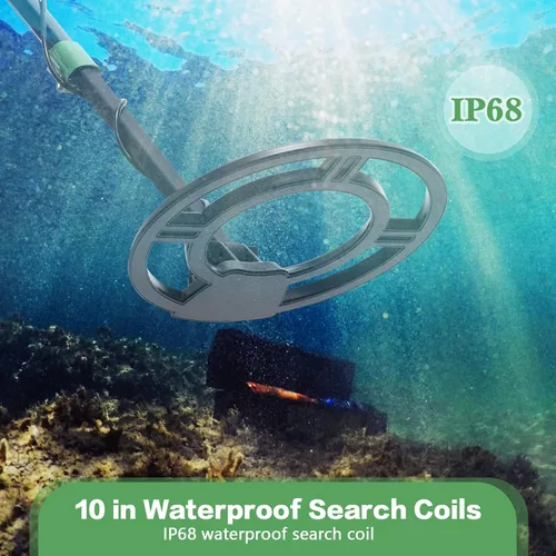 Vista 5 de Detector de metales para adultos y niños, de alta precisión, impermeable, con pantalla LCD y pinpoint, rango de detección de 10 pulgadas, perfecto