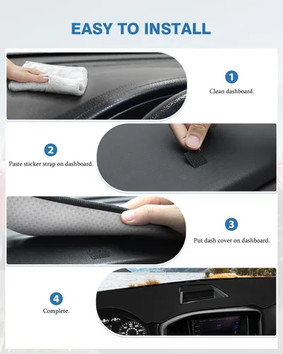 Vista 314 de FIILINES - Cubierta para tablero, accesorio para tablero de malla antideslizante, parasol sin reflejos y protector compatible con Toyota Tundra