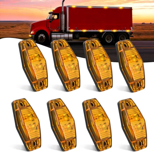 Nilight 2.5 pulgadas de luz lateral ovalada 2 LED 8 unidades ámbar 80LM alto lumen impermeable montaje en superficie 12V cable directo para camión,