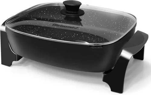 Elite Gourmet EG-6203X Extra Deep 16"x13"x3.2" (10.5Qt.) Resistente a los arañazos, boquilla fácil de verter, apto para lavavajillas, sartén