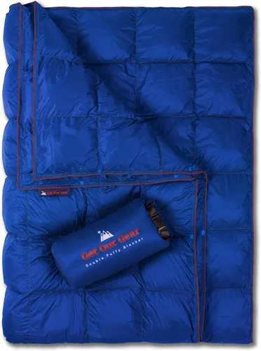 Vista 11 de Get Out Gear Manta de Camping Doble Acolchada - Extra Acolchada, Empacable, Liviana y Cálida Ideal para Exteriores, Viajes, Estadio, Festivales