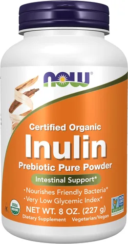 Vista 9 de NOW Foods Suplementos, polvo puro prebiótico de inulina, certificado orgánico, proyecto verificado sin OMG, soporte intestinal*, 1 libra
