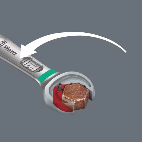 Vista 5 de Wera Juego de llaves combinadas de trinquete métricas Joker de 4 piezas