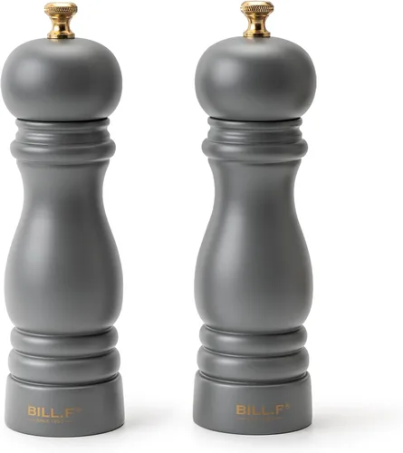 Vista 9 de BILL.F - Molinillo de sal y pimienta, molinillo de pimienta, molinillos de sal, juego de 2 con rotor de cerámica ajustable de 7 pulgadas