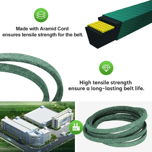 Vista 2 de Cinturón para cortacésped de 1/2" x 134" para Cub Cadet MTD Troy-Bilt 754-04044, 754-04044A, 954-04044, 954-04044A Massey Ferguson Blanco