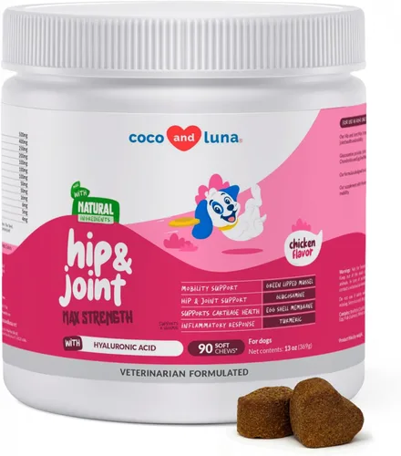 Suplemento de cadera y articulaciones para perros, con colágeno, glucosamina para perros, aceite de pescado, soporte de cadera y articulaciones de VITA PET LIFE LLC