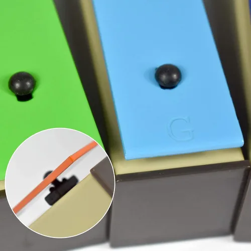 Vista 4 de ENNBOM Xilófono Glockenspiel 8 Notas Campanas de resonador cromático con estuche verde