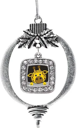 Vista 168 de Inspired Silver - Mis iniciales - Adorno con dije de letra S - Adornos navideños cuadrados de plata con joyas de circonita cúbica