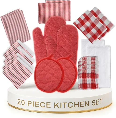 Vista 22 de LANE LINEN Paños de cocina 100% algodón, ultra suaves, absorbentes, de secado rápido, toallas de cocina, paños de lavado multitejido