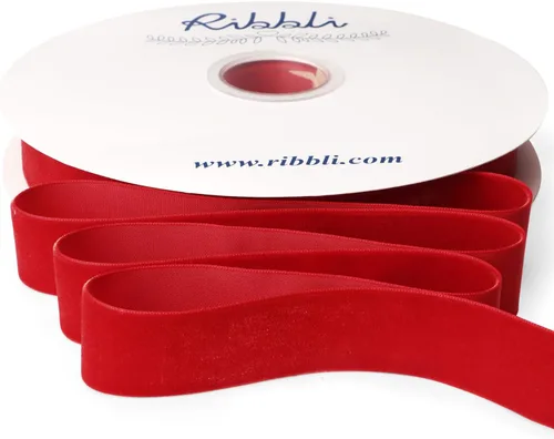 Vista 25 de Ribbli - Cinta de terciopelo negro de 1 pulgada, carrete continuo de 25 yardas, cinta de Navidad negra para envoltorios de regalos, manualidades