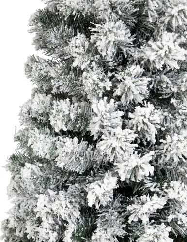 Vista 4 de Northlight Árbol de Navidad artificial con lápiz de pino verde tradicional flocado sin luz, 6 x 20 pulgadas