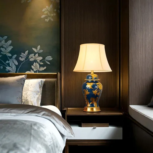 Vista 7 de BGGJJ Lamp for Desk Indoor Retro Ceramic Table Lamp Living Room Sofa Coffee Table Decorative Light Bedroom Desktop Bedside Table Lamp Desk Lamps for