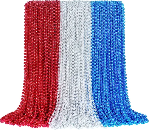 Vista 10 de 144 collares de cuentas negras, cuentas de Mardi Gras negras, collares de Nochevieja, collar redondo de cuentas de Halloween de 33 pulgadas, cuentas