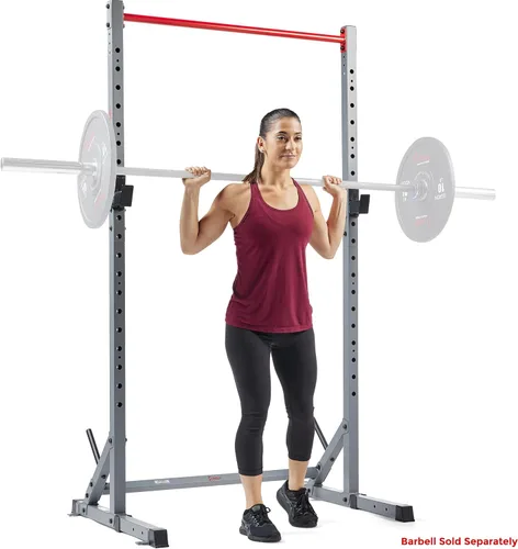 Sunny Health & Fitness Multifunctional Strength Training Home Gym – Complete Workout Equipment with Training Attachments, Optional Squat Stand,
