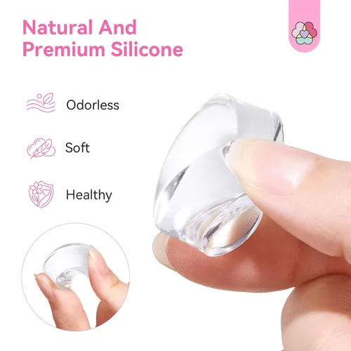 Vista 3 de Saviland Sello de uñas de punta francesa: kit de 4 sellos de uñas de silicona transparente, estampado de gelatina larga y corta con raspadores