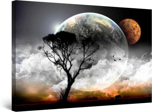 Vista 29 de Startonight Lienzo decorativo para pared, diseño de pájaros del árbol, impresión para dormitorio, 24 x 36 pulgadas