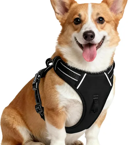 Vista 157 de Arnés para perro sin tirones, chaleco reflectante ajustable y acolchado para mascotas con asa de fácil control, fácil de llevar con nudo elegante
