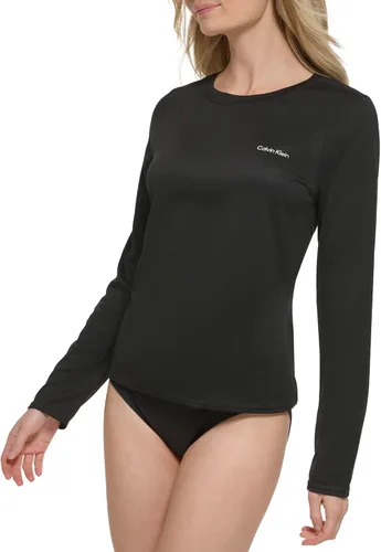 Vista 4 de Calvin Klein Camiseta estándar de manga larga con protección 40+ que absorbe la humedad UPF para mujer