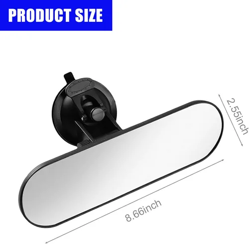 Vista 2 de 1 espejo retrovisor con ventosa, espejo retrovisor HD para automóvil, ABS ajustable antirreflejo, para la mayoría de automóviles, SUV, camiones