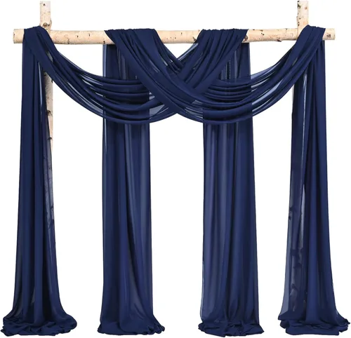 Vista 36 de Tela para Cubrir Arco de Boda, 4 Paneles 71 cm x 6,1 m Telas para Arco de Boda Azul Bebé para Ceremonia, Telas de Gasa para Decoración de Arco