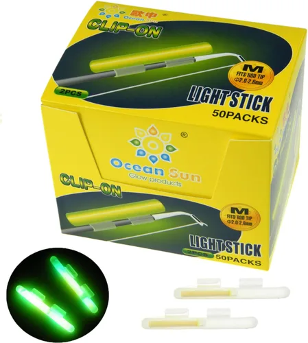 Vista 3 de QualyQualy Varillas brillantes de pesca con clip para bastón, luces de pesca para cañas, palos de luz para caña de pescar, kit a granel de 20 piezas