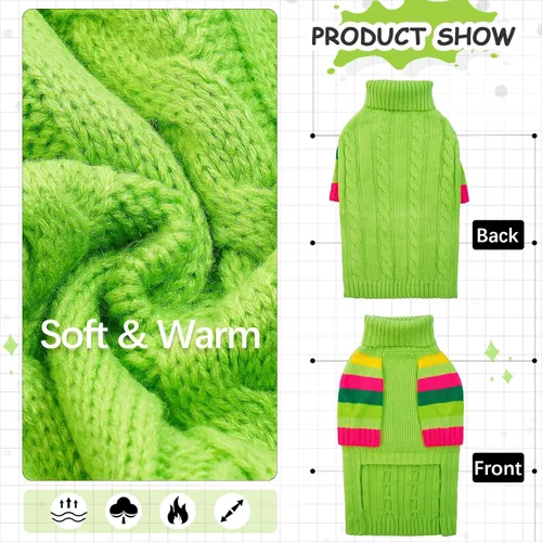 Vista 3 de Suéteres XXL elásticos para perros, suéter de punto de cuello alto para perros extra grandes, suéteres para perros de tamaño grande, suéter cálido
