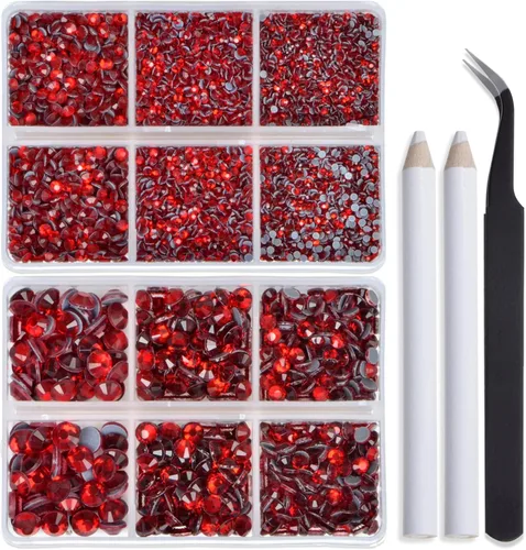 Vista 91 de Bymitel Hotfix - Gemas redondas de diamantes de imitación de cristal para manualidades, mezcla de 6 tamaños con kit de lápiz de cera, negro