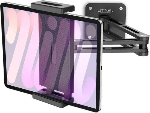 Vista 13 de Urmust Soporte universal de pared para tablet, ajustable en 360°, para dispositivos de 4.7 a 13 pulgadas, iPad, Galaxy Tab, soporte de pared