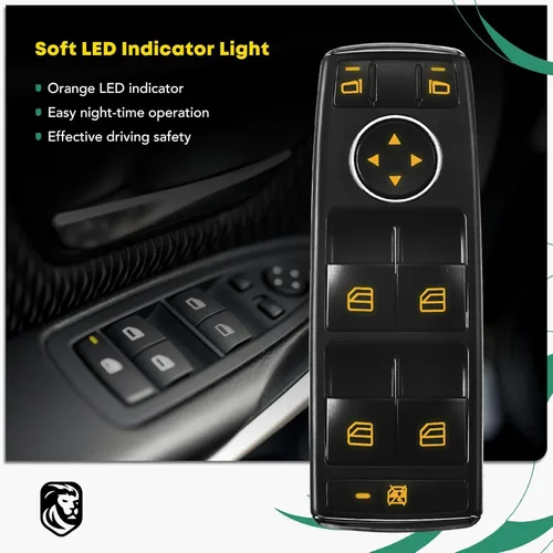 Vista 5 de YHTAUTO Interruptor de ventana principal eléctrico de repuesto para Mercedes-Benz C230 C250 C300 C350 C63 E350 E550 E63 AMG 2009-2012, 3 pines, sin