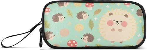 Nylon Teen Pencil Bag Hedgehog Animal Baby Green High Capacity Pencil Case With Zipper School Stationery for Office Teen Boys estuche para