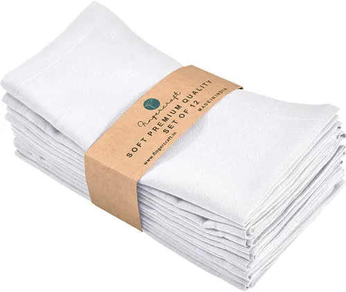 Vista 50 de Fingercraft Servilletas de tela multicolor - Juego de 12 servilletas de algodón puro para almuerzo y cena diarias - Regalo para fiestas
