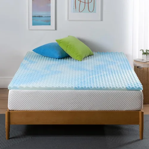 Vista 10 de ZINUS Cubrecolchón de espuma viscoelástica de gel refrescante en espiral de 1.5 pulgadas, embalaje WonderBox más pequeño y más conveniente