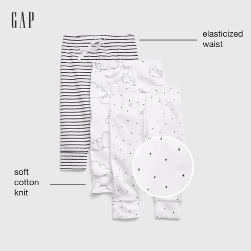 Vista 3 de GAP Pantalones unisex para bebÃ©, paquete de 3