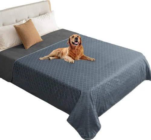 Vista 8 de fuguitex Manta impermeable para perro, funda de cama para perro, terciopelo de cristal, marroquí, mullida, acogedora manta de felpa para mascotas