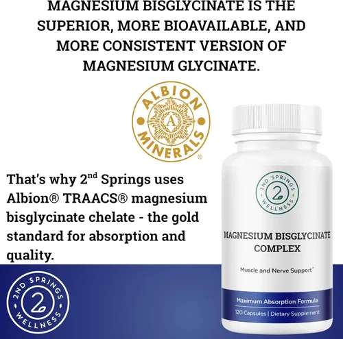 Vista 6 de Complejo de bisglicinato de magnesio 400 mg - Albion TRAACS Magnesio quelado para una máxima absorción - Suave para el estómago, suplemento